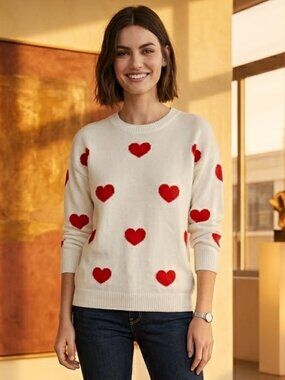 Show Me Your Mumu Sweater with hearts size L